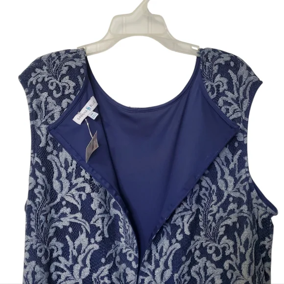 NWT Sabrina Blue Women's Dress Sleeveless Lace Size 26W - Picture 14 of 15